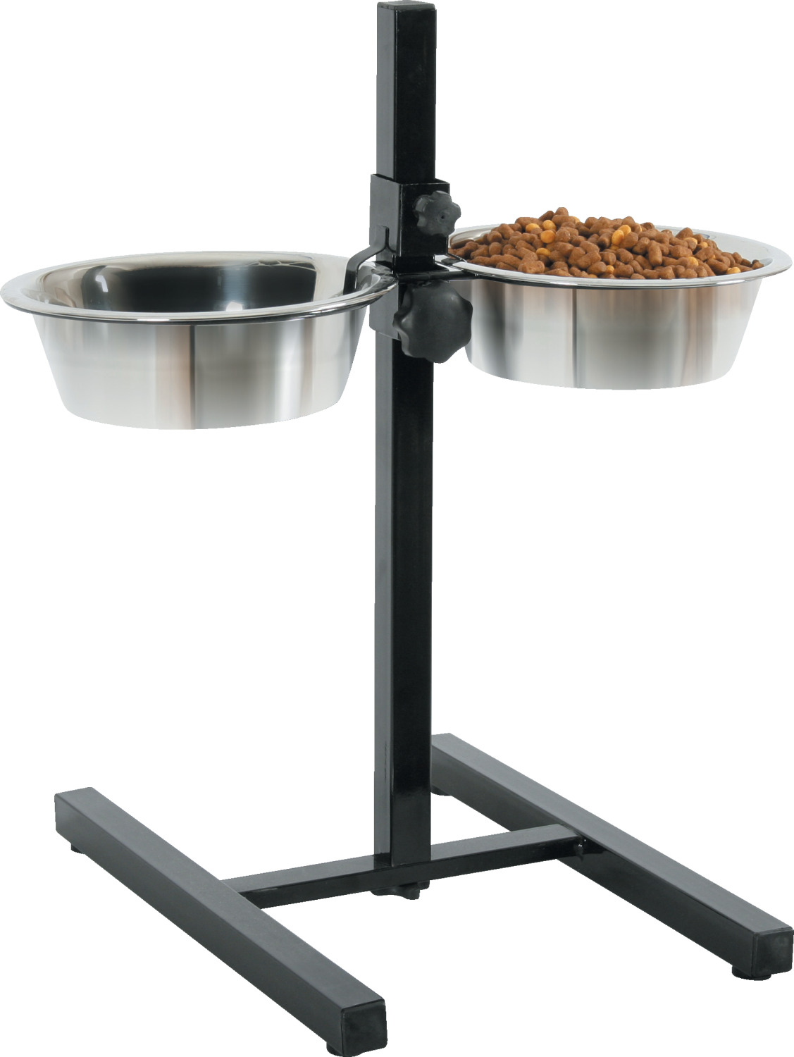 Support métal réglable antidérapant avec 2 bos inox 1,5L